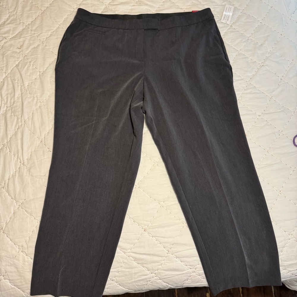 Investments The 5th Ave Fit Secret Support Straight Leg Pants Gray 24W
